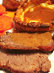 Image showing Roast beef and yorkshire pudding