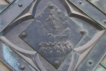 Image showing The plaque in the wall of St Mary's Church in Cracow