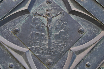 Image showing The plaque in the wall of St Mary's Church in Cracow