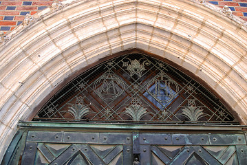 Image showing The plaque in the wall of St Mary's Church in Cracow