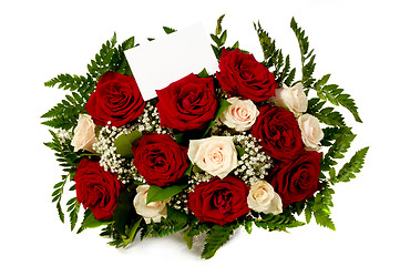 Image showing Roses with gift card