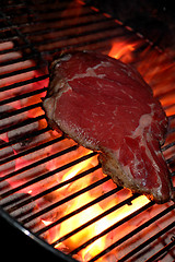 Image showing steak on the grill