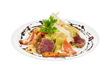 Image showing salad with roast beef