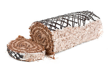 Image showing Chocolate Swiss roll