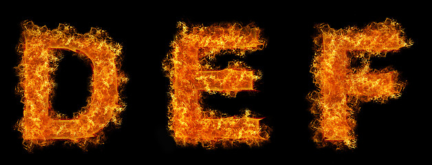 Image showing Set of Fire letter D E F