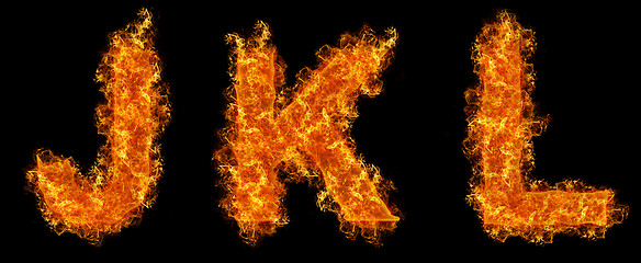 Image showing Set of Fire letter J K L
