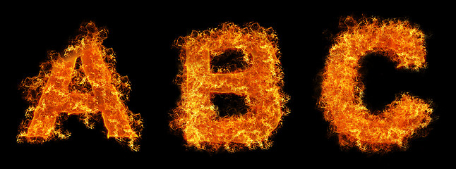 Image showing Set of Fire letter A B C