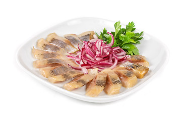 Image showing Marinated herring fillets