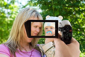 Image showing happy mum and her boy