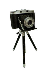 Image showing Retro Camera attached to Tripod