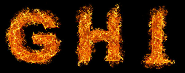 Image showing Set of Fire letter G H I