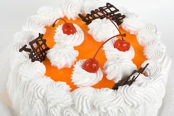 Image showing cream cherry cake