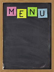 Image showing blank blackboard menu