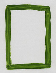 Image showing green frame painted on white canvas