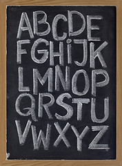 Image showing English alphabet on blackboard