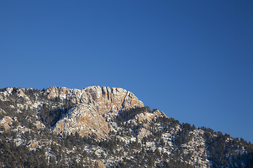 Image showing Horsetooth Rock in winter scenery
