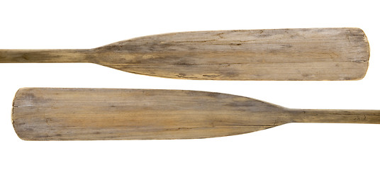 Image showing old wooden paddles