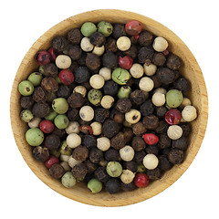 Image showing bowl of colorful rainbow peppercorns