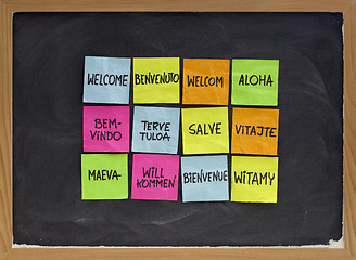 Image showing welcome in a dozen of languages