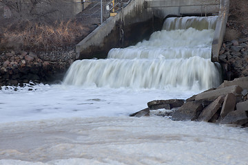 Image showing Denver sewer covering river with foam