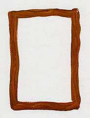 Image showing brown red  frame painted on white canvas