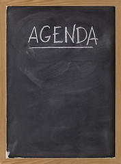 Image showing agenda - blank blackboard sign