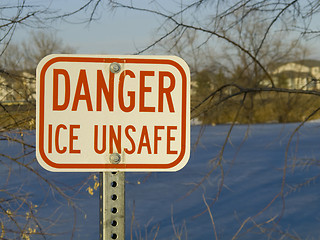 Image showing danger ice unsafe sign