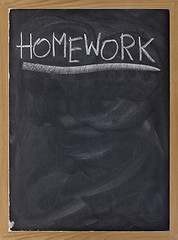 Image showing homework assignment on blackboard