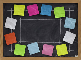 Image showing copy space and color notes on blackboard