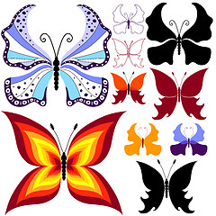 Image showing Collection abstract butterflies