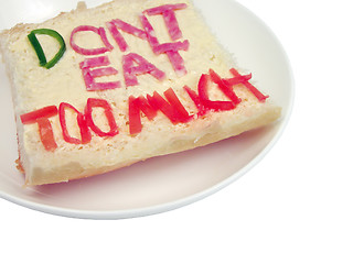 Image showing Don't eat too much sandwich-clipping path