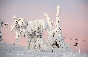 Image showing ski resort sunset view