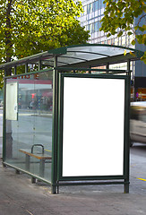 Image showing bus stop with a blank billboard 