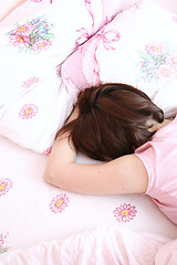 Image showing Young woman sleeping.