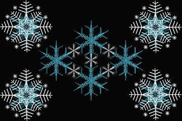 Image showing Texture of beautiful snowflakes