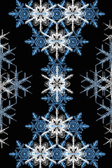 Image showing Texture of beautiful snowflakes