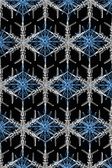 Image showing Texture of beautiful snowflakes