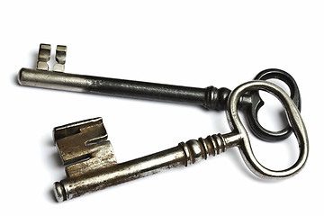 Image showing Two old keys isolated on white