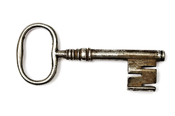 Image showing Old key isolated on white 