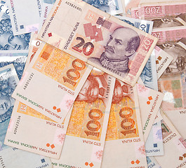 Image showing Croatian Kuna banknotes background