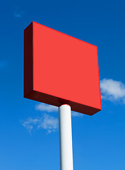 Image showing Red blank billboard on a sunny day