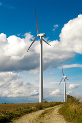 Image showing Wind Turbines - alternative and green energy source