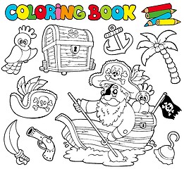 Image showing Coloring book with pirates 1