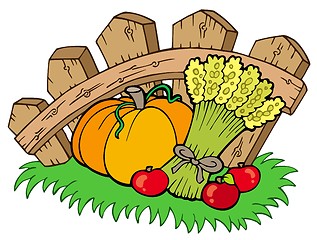 Image showing Thanksgiving motive with harvest