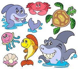 Image showing Set of marine animals