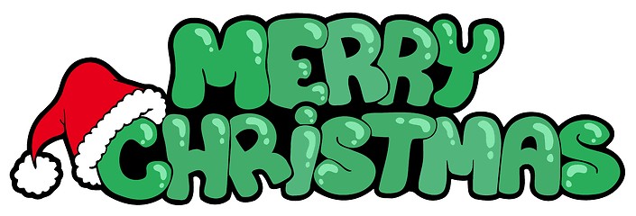 Image showing Merry Christmas sign with hat