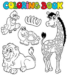 Image showing Coloring book with tropic animals 2