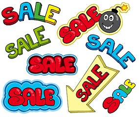 Image showing Cartoon sale signs