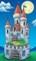 Image showing Night view on tall castle