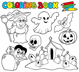 Image showing Coloring book with Halloween theme